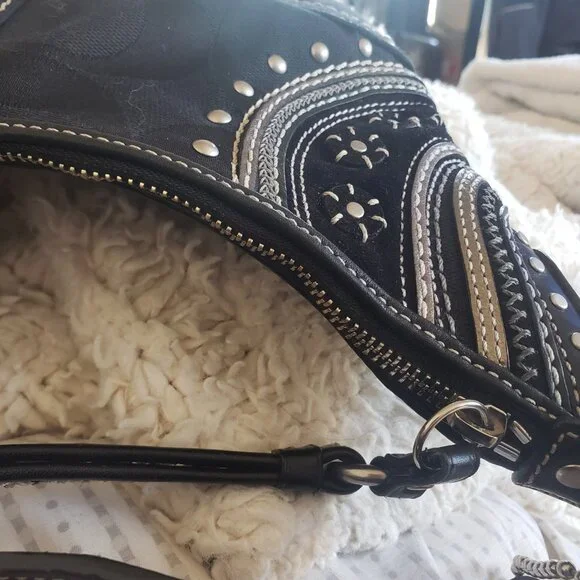 Black Coach Handbag - Picture 5 of 8